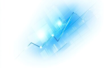 Abstract graphic design, light blue lines and shapes on white background.  Complex interweaving of data points and geometric forms. 