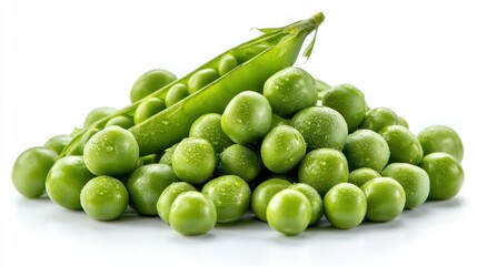 Fresh green peas in pod, vibrant and healthy