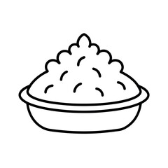 Simple Frozen Dinner Outline Vector Art
