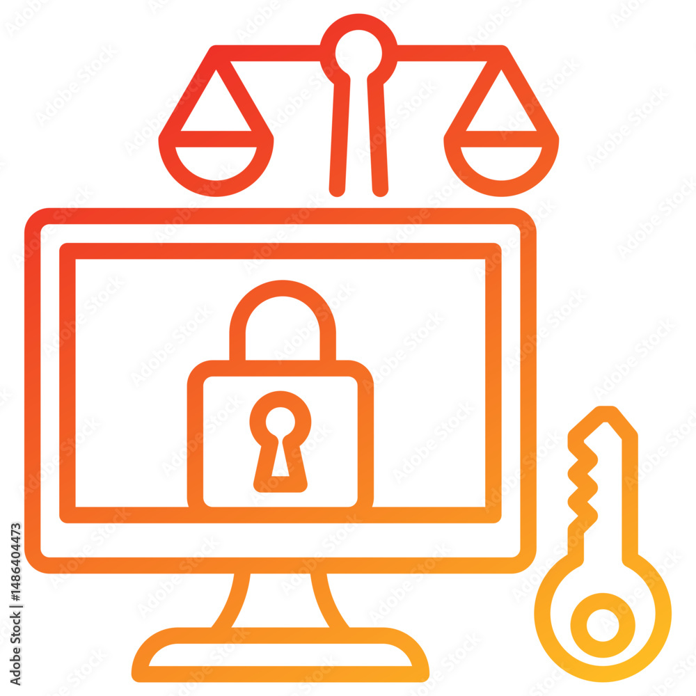 Poster Access Line Gradient Icon