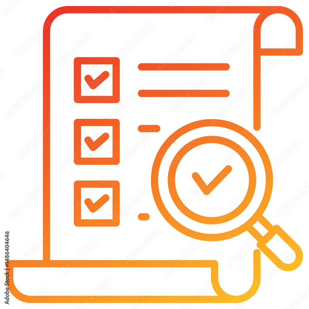 Poster audit line gradient icon
