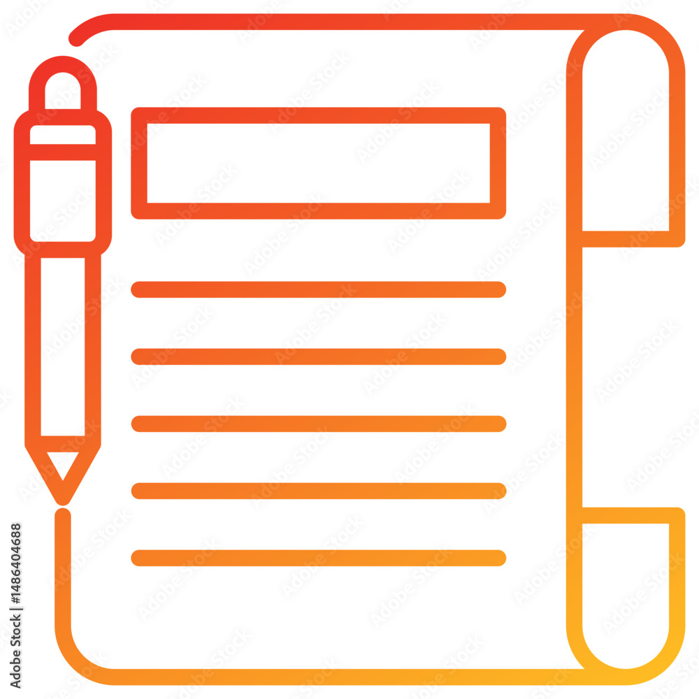 Poster article line gradient icon