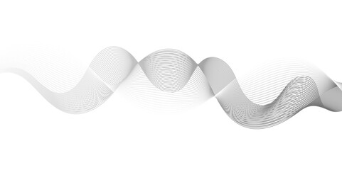  Abstract dark grey and white lines of gradient waves on white background and technology curve lines background. Dynamic sound waves. Web, banner, app, wallpaper. Design elements. Vector Illustratio
