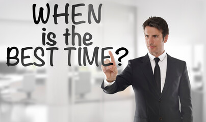 Businessman touching 