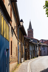 Octagonal brick bell tower of the Church of Saint-Jean in Lézat-sur-Lèze