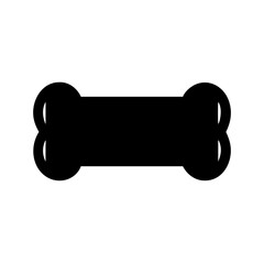 Dog bone treat chew toy pet animal canine food snack black and white simple graphic illustration