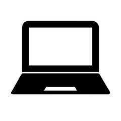 Laptop computer device technology pc notebook digital screen portable electronic gadget icon vector graphic