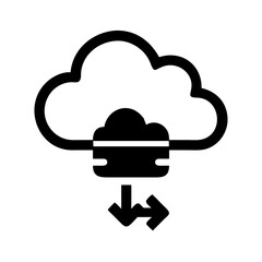 Cloud computing data download icon vector illustration cloud storage and data transfer concept design