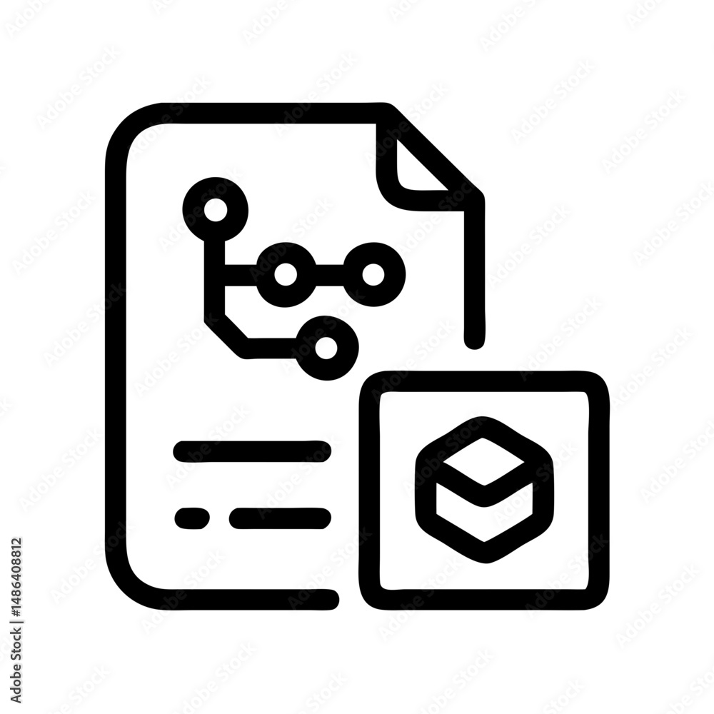 Poster blueprint document diagram file flow chart icon model scheme schematic vector illustration