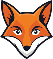  fox head logo with cunning eyes vector art.