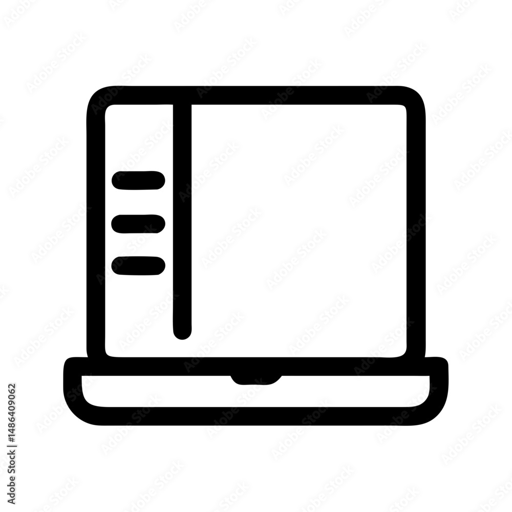 Poster laptop computer technology device screen display digital portable pc notebook electronic gadget icon
