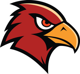 aggressive bird of prey head mascot logo.