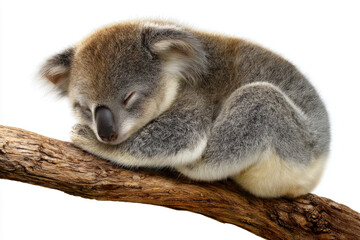 Obraz premium Koala resting peacefully on a branch during a sunny afternoon in its natural habitat