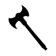 Axe weapon double bladed battle axe medieval weapon silhouette fantasy axe warrior axe black axe