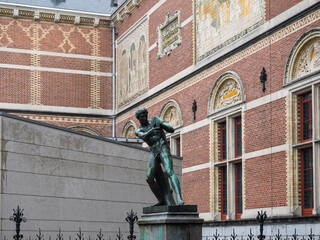 Amsterdam, Holland; February-22, 2025: Photos from exterior the Rijksmuseum in Amsterdam