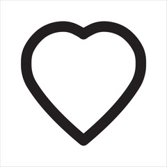 Valentine red heart icon. Heart shape Isolated on white background.