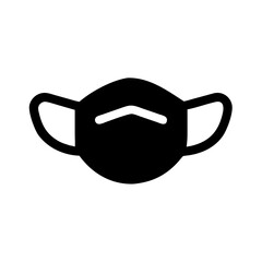 Face mask protection respiratory safety medical surgical covid virus health care equipment black icon vector illustration