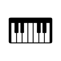 Naklejka premium Piano keyboard music instrument musical keys sound melody song rhythm acoustic digital piano icon vector