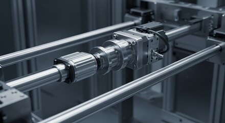 Precision engineered linear actuator showcased with meticulous detail and clean lines