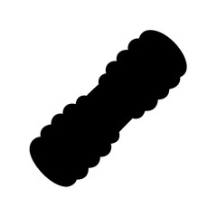 Black foam roller for muscle recovery fitness exercise equipment for myofascial release and therapy