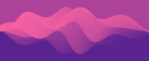 3D abstract wavy background with beautiful gradient colour transition. Dynamic wave. Vector illustration for banner, flyer, brochure, booklet, presentation or website design.