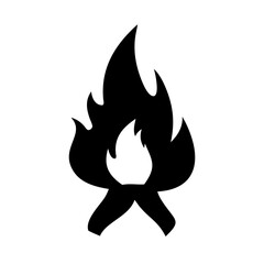 Fire flame bonfire campfire burning hot heat light danger energy warm blaze inferno glowing icon vector