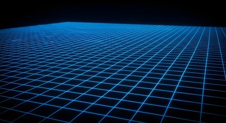 Blue grid pattern on a dark background