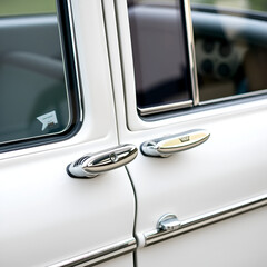 Handles for manually opening windows in a classic car