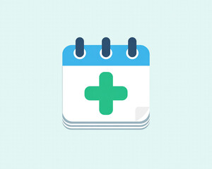 Obraz premium Medical appointment reminder calendar icon plus sign