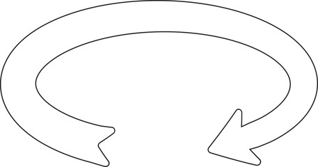 Curve arrow contour line oval circular