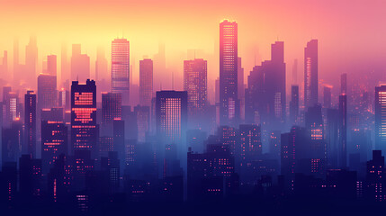futuristic city skyline buildings