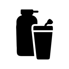 Shampoo bottle and cup vector illustration for personal care and hygiene product design needs usage