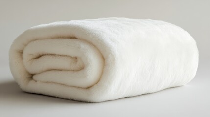 Soft white plush blanket folded cozy home decor texture image