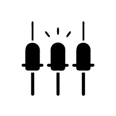 Adjusting sound levels with equalizer icon for audio mixing and sound engineering design needs