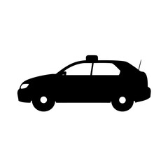 Obraz premium Find black and white police car silhouette vector image for graphic design and illustration use