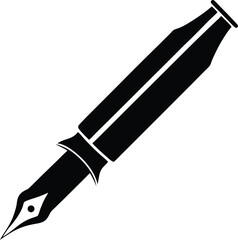 Fountain pen  silhouette, fountain pen isolated on white