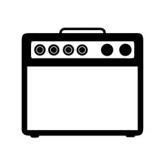 Amplifier guitar amp musical instrument audio equipment sound system black and white vector art
