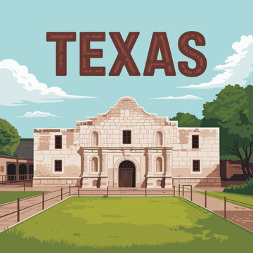 Texas Alamo Mission Historic Landmark Wall Art