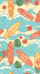 Surf's Up Summertime Dreams AI Generated