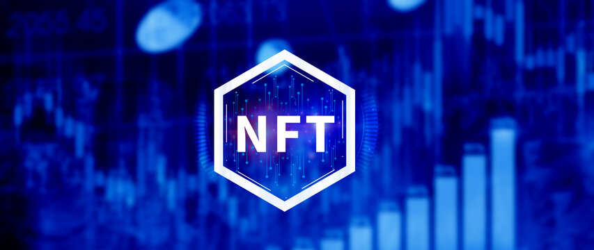 NFT non fungible token for crypto art blockchain technology concept. , investing or trading NFT on cryptocurrency, digital asset, art work and digital ledger
