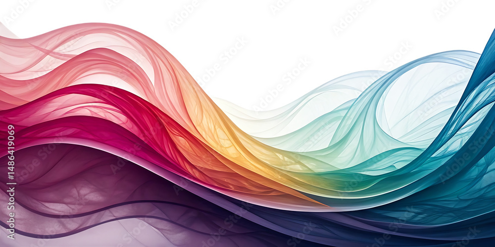 Poster abstract colorful waves design with dynamic blue light and motion