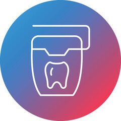 Dental Floss Line Gradient Circle Background Icon