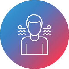 Bad Breath Line Gradient Circle Background Icon