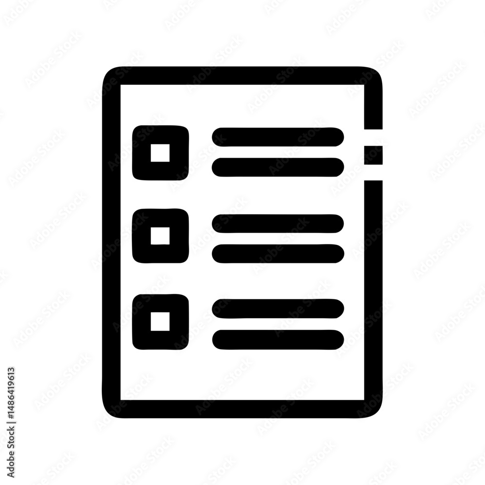 Poster checklist icon vector illustration for task management and project planning application design