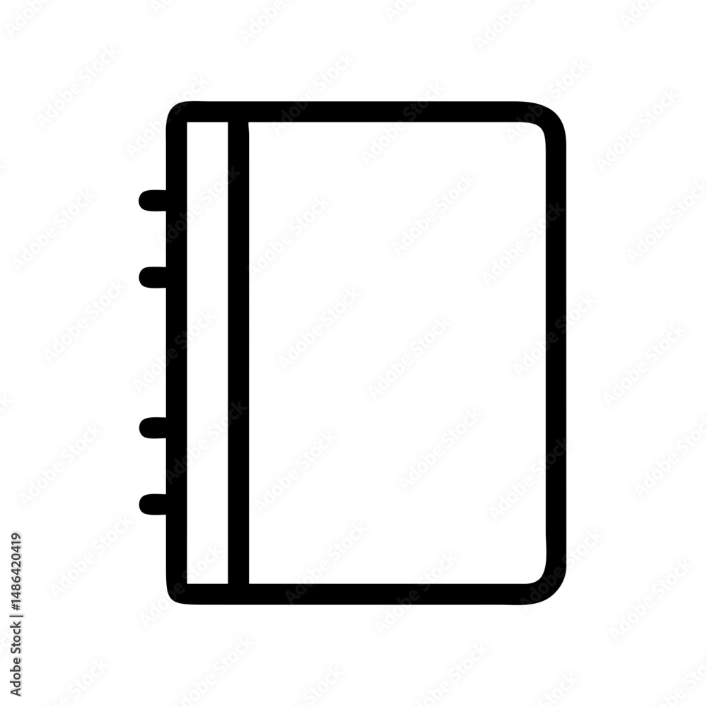 Poster find blank notebook icon vector image for notes diary journal and sketch book design element graphic