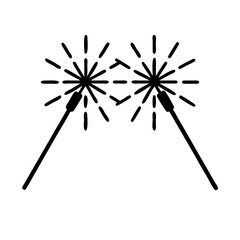 Sparklers fireworks vector illustration for new year's eve celebration holiday festive design
