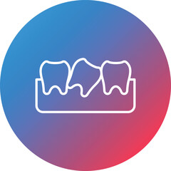 Wisdom Tooth Line Gradient Circle Background Icon
