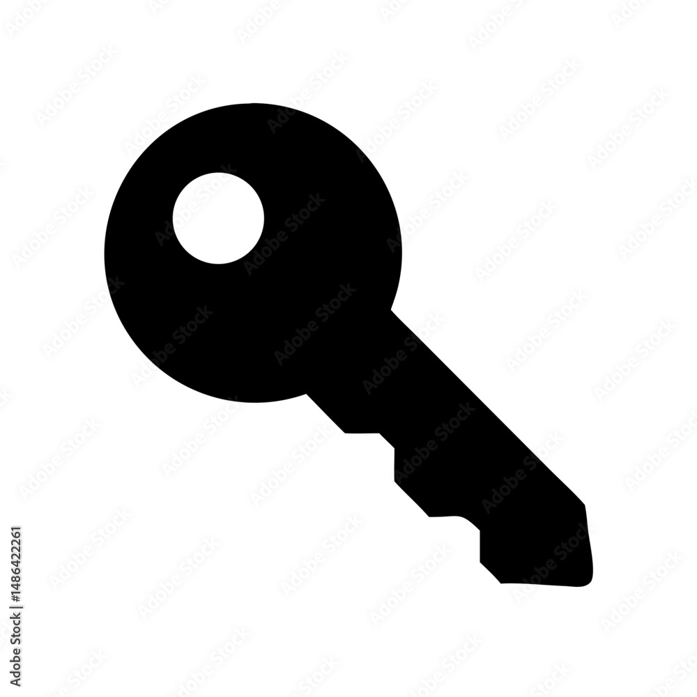 Poster Unlock access security with this simple key vector graphic for lock and key designs usage needs