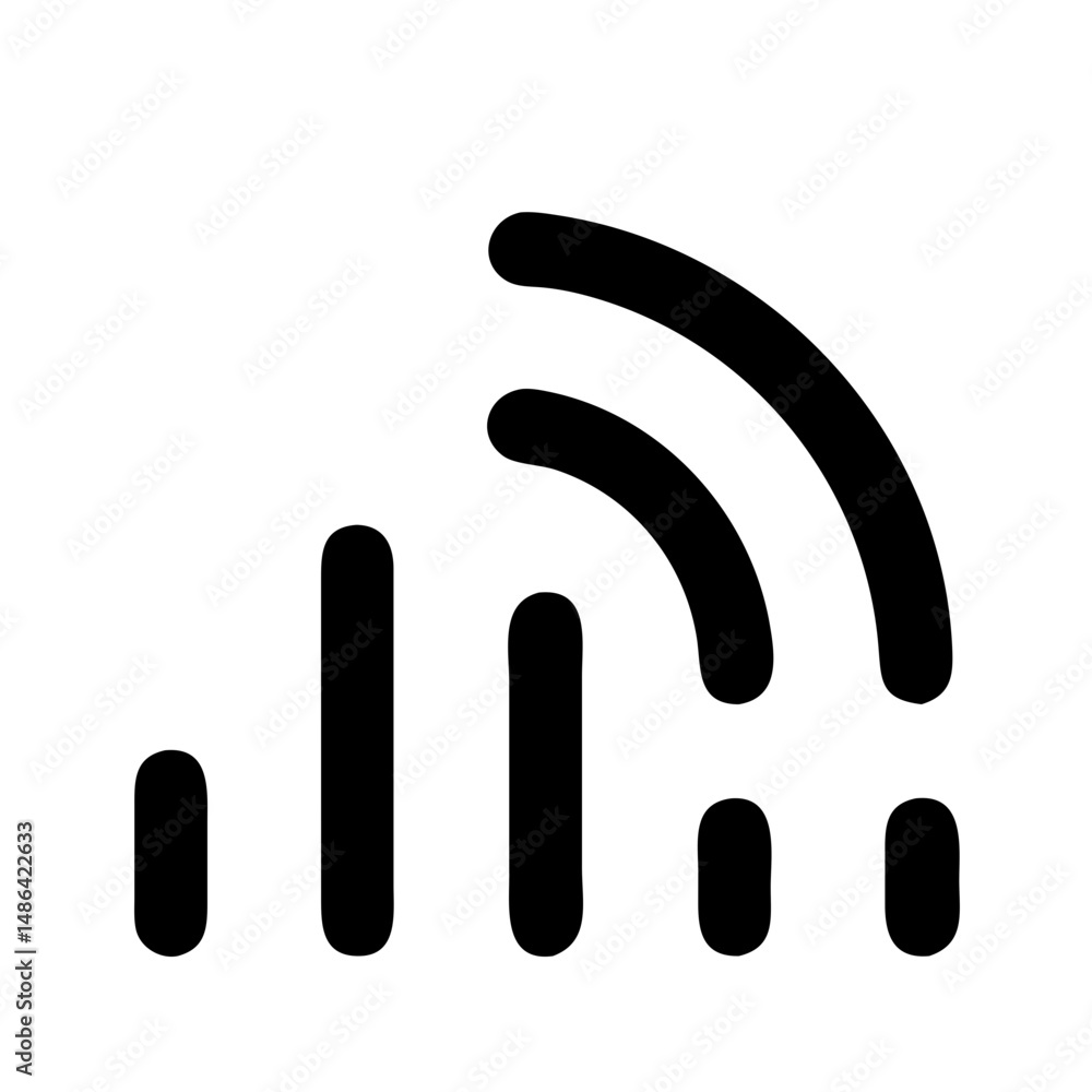 Poster Wireless signal strength indicator icon for wifi connection network communication access point device