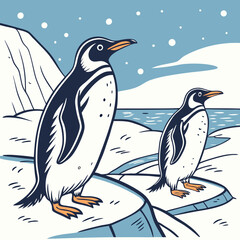 Obraz premium penguin on ice